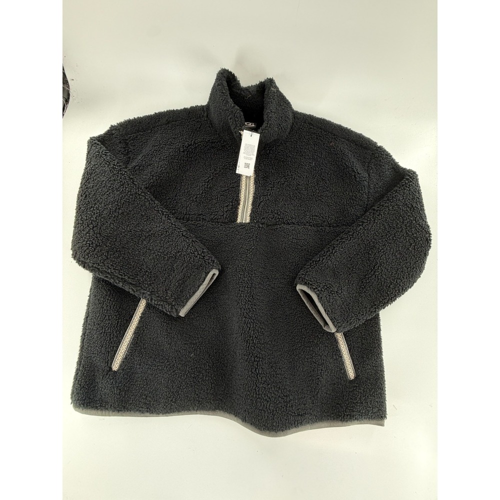 UGG Mens UGGBraid Half Zip Sherpa Pullover Black Mens Size XXL 2XL NWT 1158630